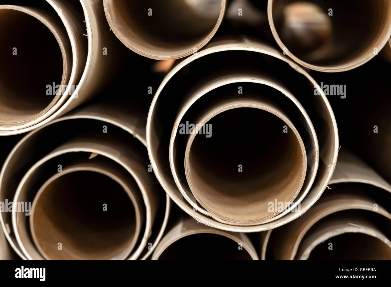 construction material cardboard tubes in various size Stock Photo Alamy