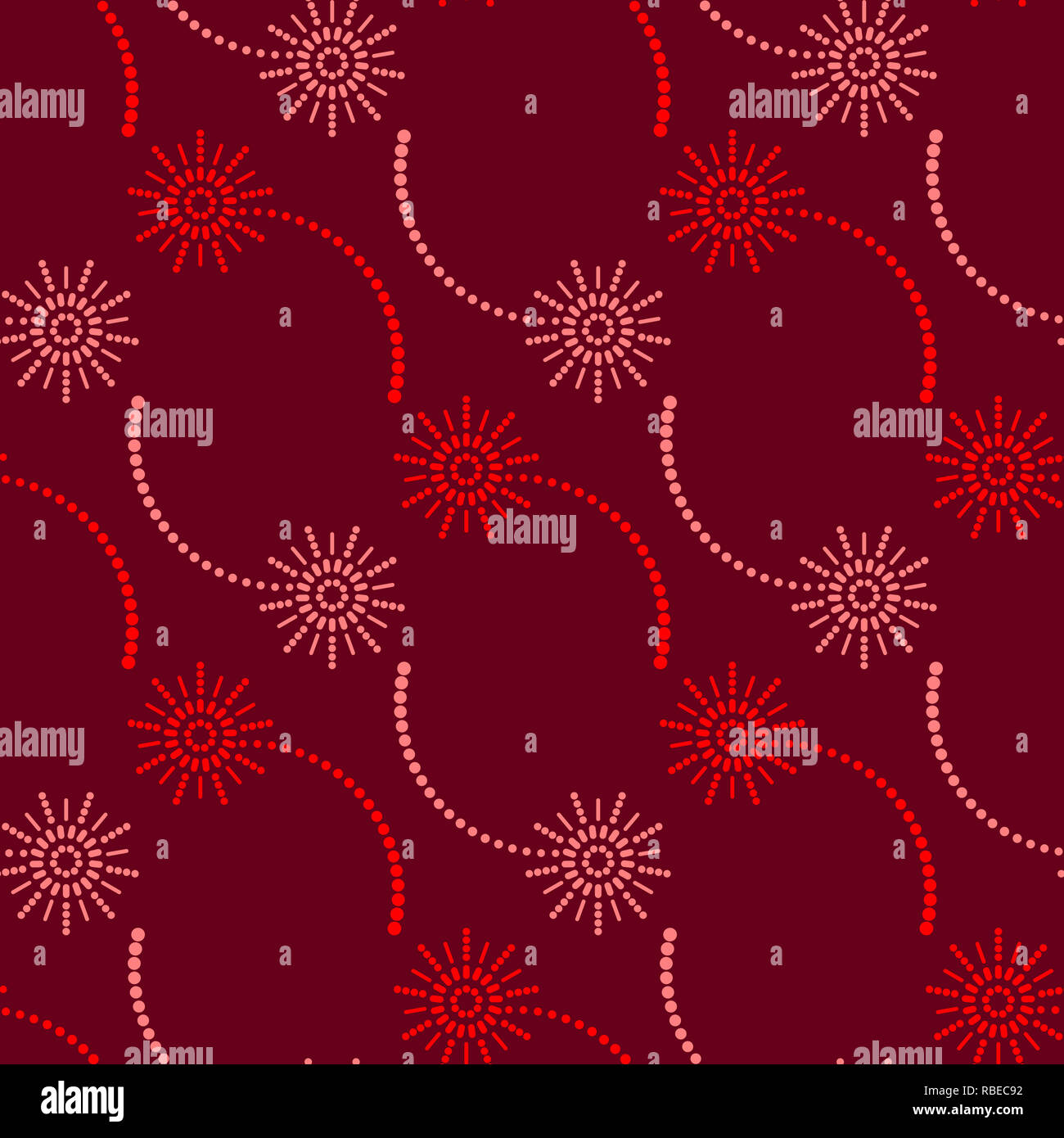 Abstract floral pattern in shades of red Stock Photo
