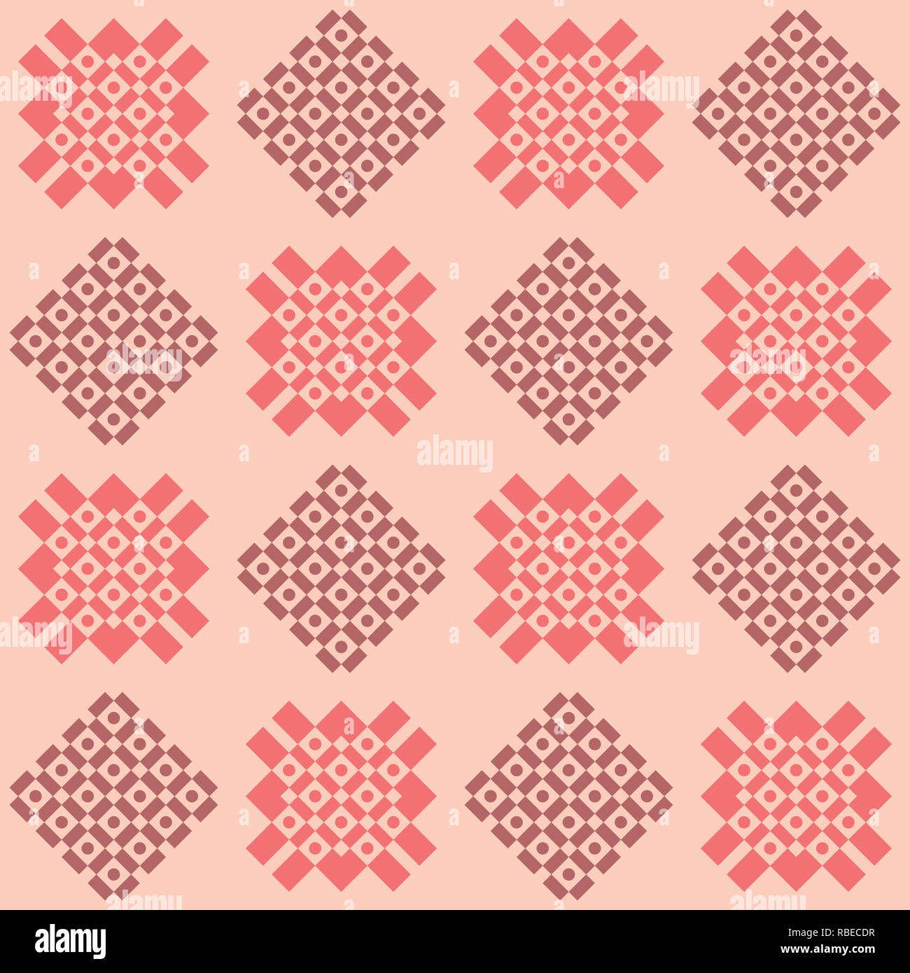 Seamless geometric pattern in shades of pink Stock Photo