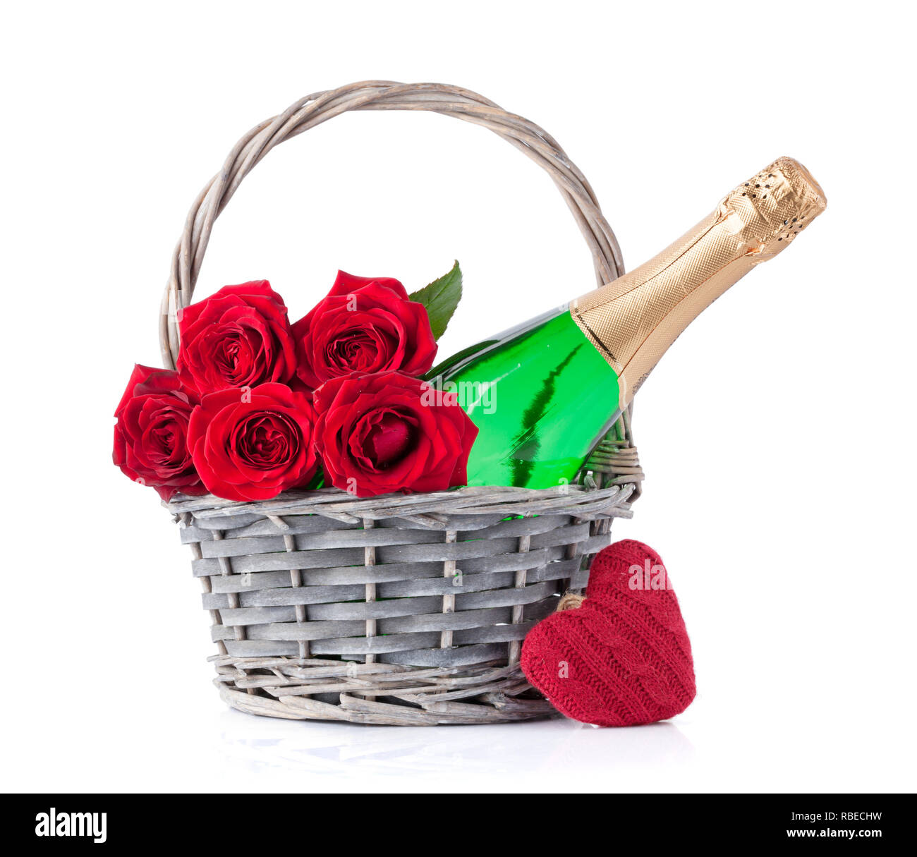 Valentine's day greeting card with red rose flowers bouquet and ...