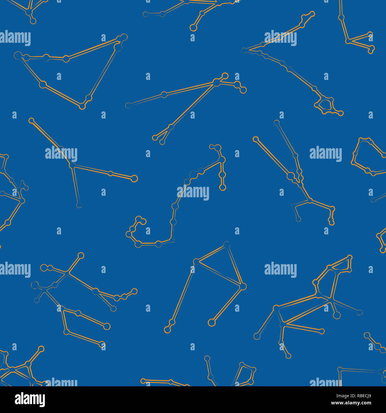 Zodiac constellation seamless pattern Stock Photo - Alamy
