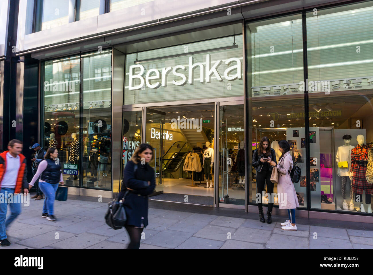 A branch of Bershka, a Spanish clothing shop chain in Oxford Street ...