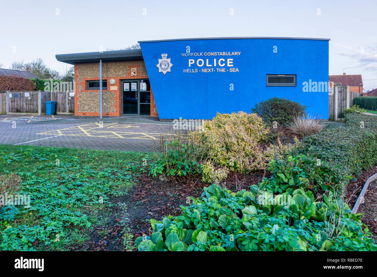 Norfolk Constabulary police station at Wells-next-the-Sea, North Norfolk. Stock Photo