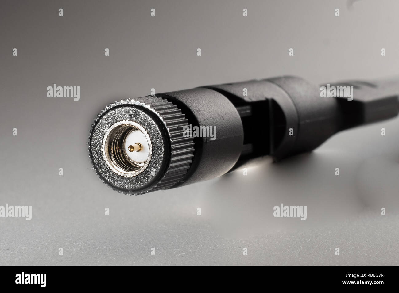 Male Wifi antenna connector for modems Stock Photo Alamy
