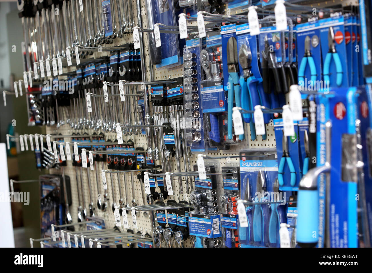 General views of a tool and hardware shop in Chichester, West Sussex