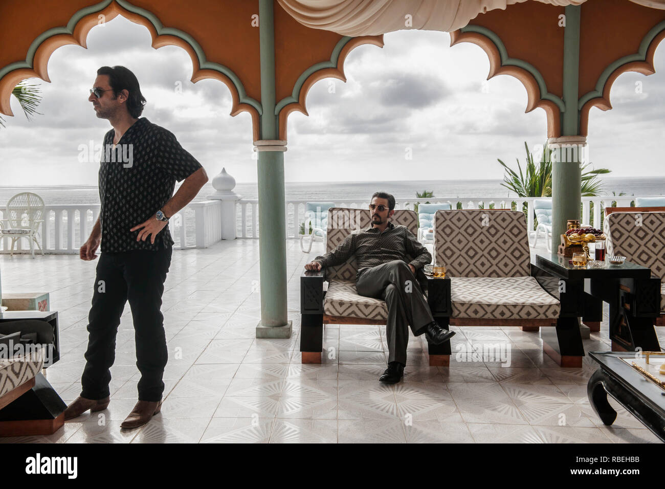 José María Yazpik, Diego Luna, 'Narcos: Mexico' Season 1 (2018)  Credit: Netflix / The Hollywood Archive Stock Photo