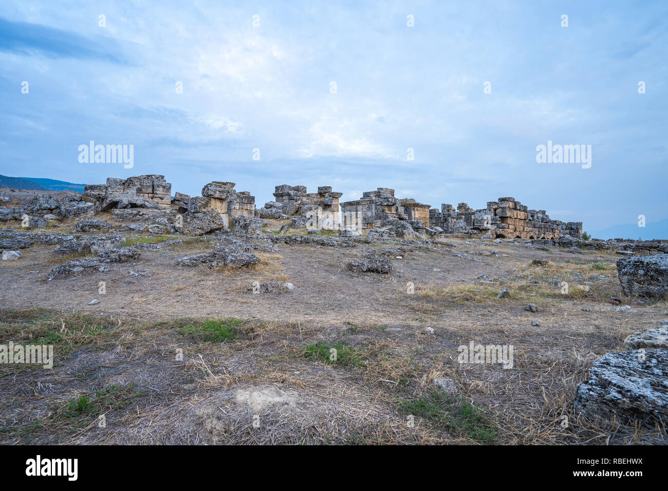 Hierapolis ruins ancient city in Pamukkale, Turkey Stock Photo - Alamy