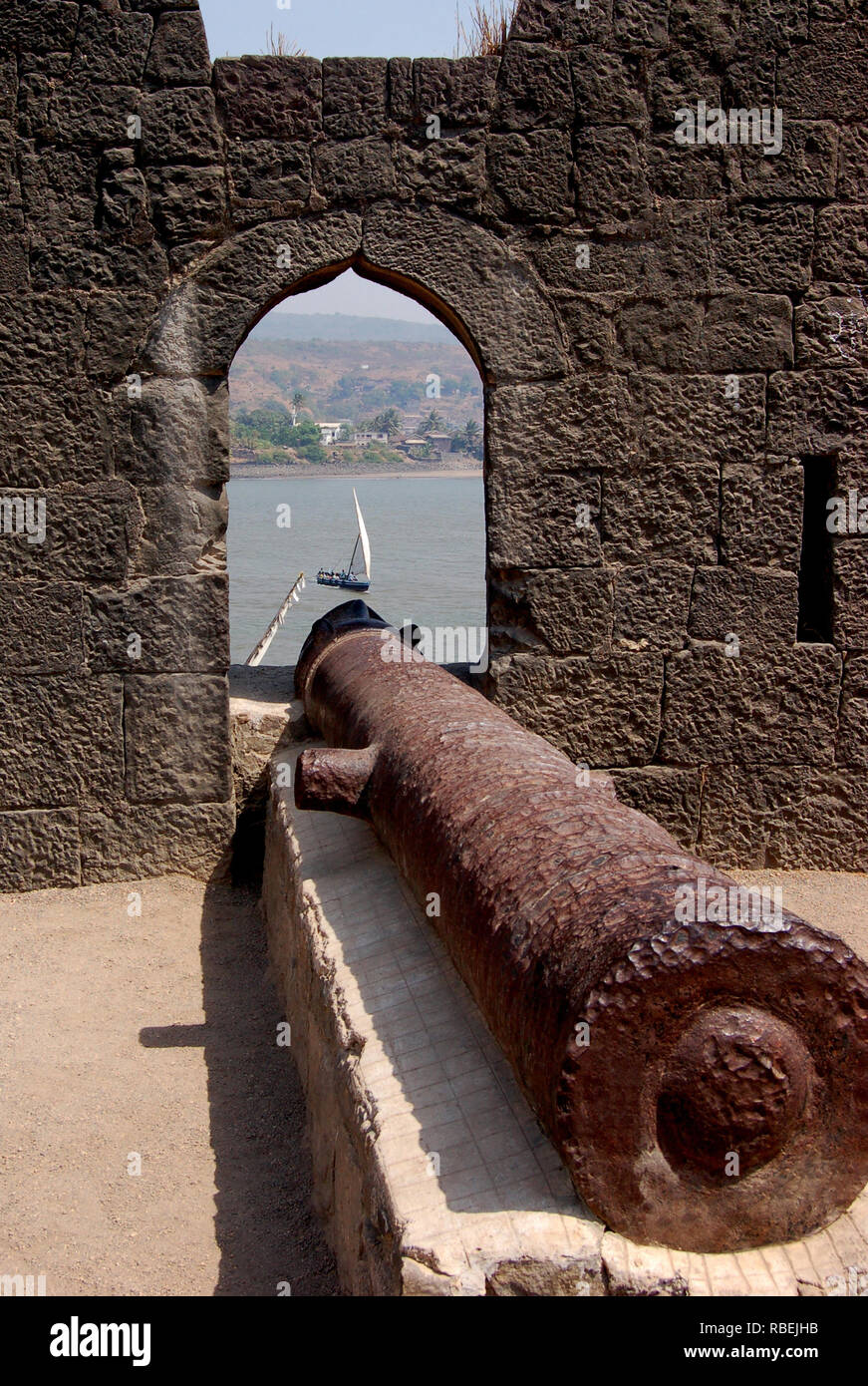 Canon at Murud Janjira Fort, Maharashtra, India Stock Photo