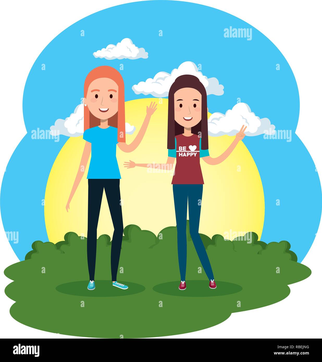 couple of women in the camp characters Stock Vector Image & Art - Alamy