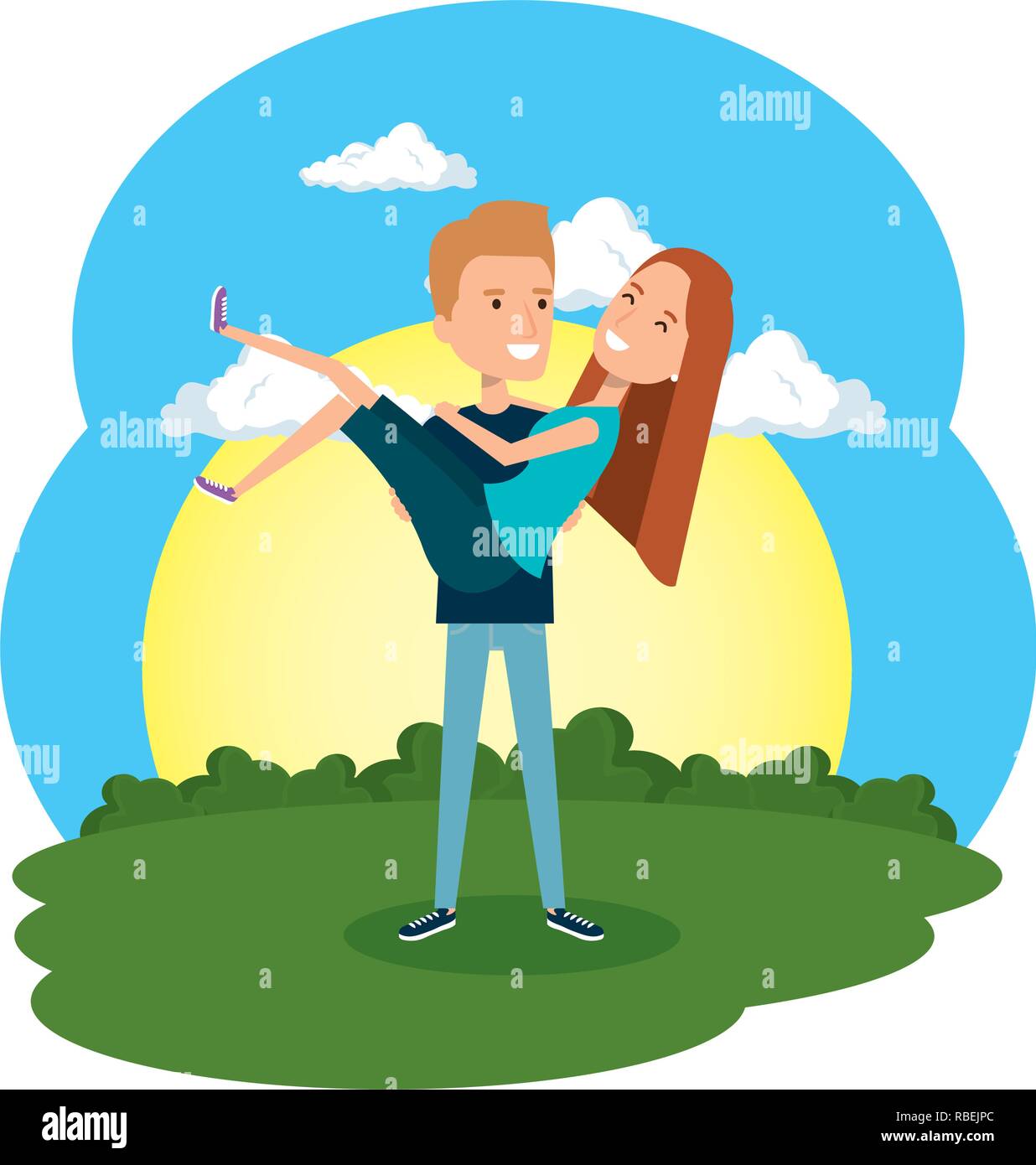 lovers couple in the camp scene Stock Vector Image & Art - Alamy