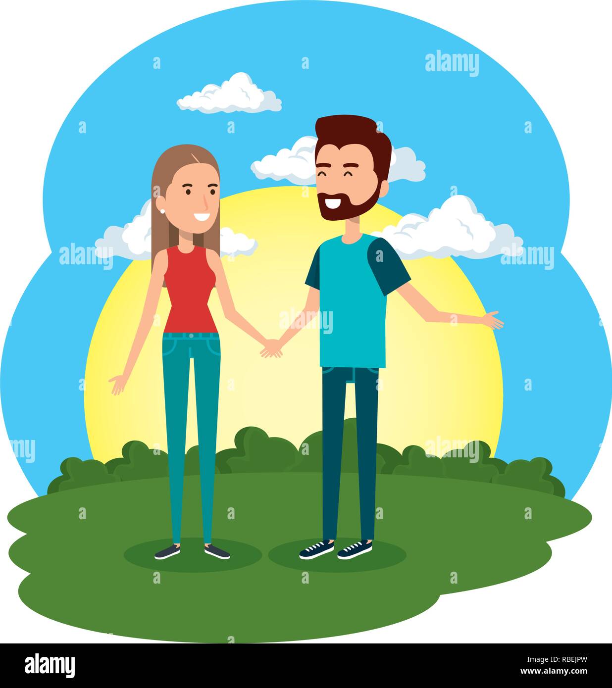 lovers couple in the camp scene Stock Vector Image & Art - Alamy