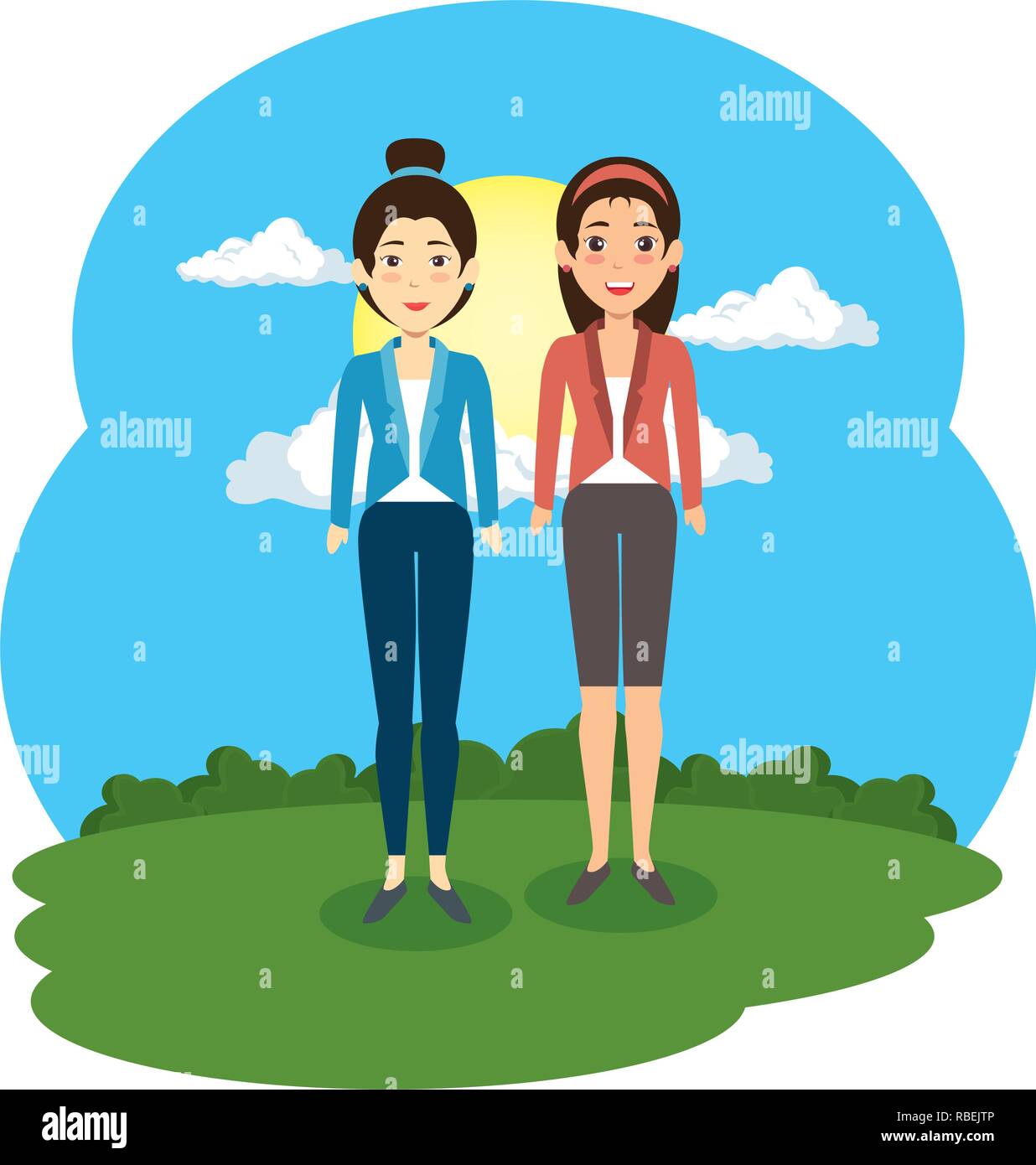 couple of women in the camp characters Stock Vector Image & Art - Alamy