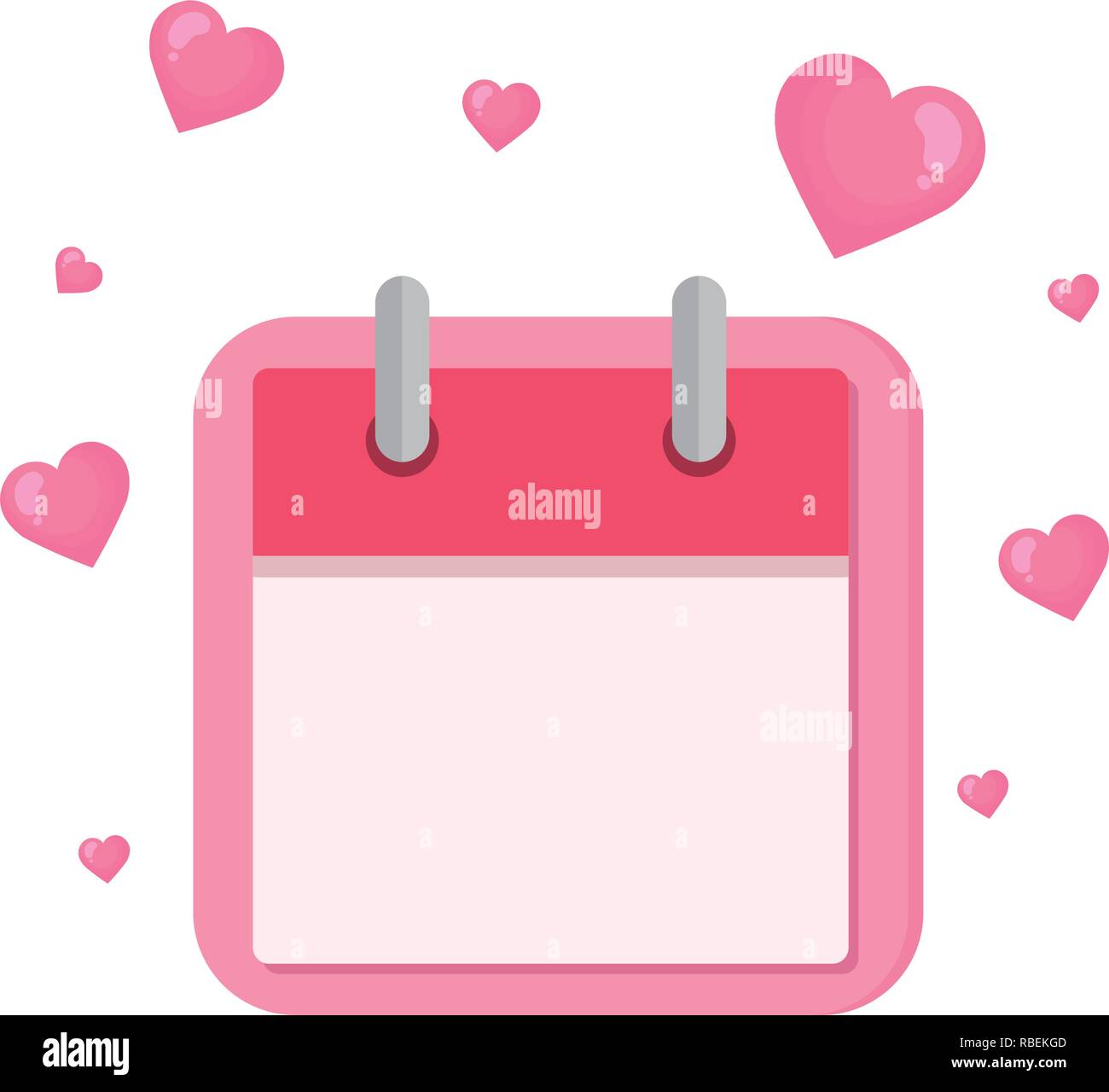 calendar-with-hearts-love-stock-vector-image-art-alamy