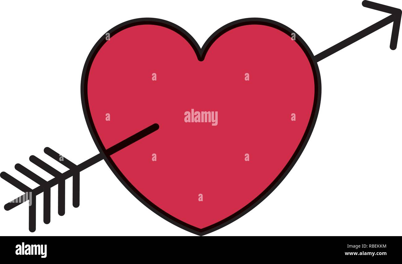 heart love card with arrow Stock Vector Image & Art - Alamy