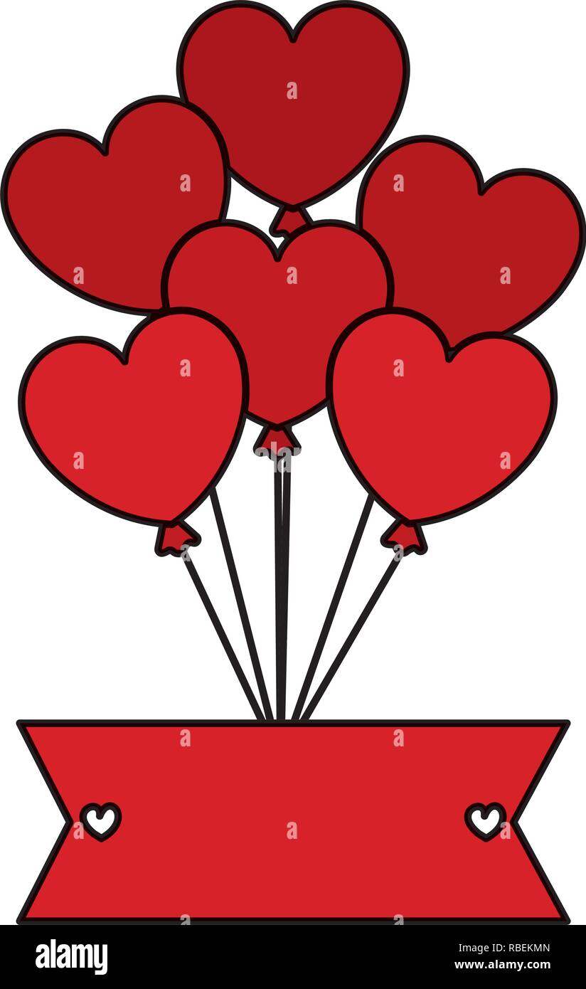 Heart shaped party balloons with ribbon Stock Vector Image & Art - Alamy