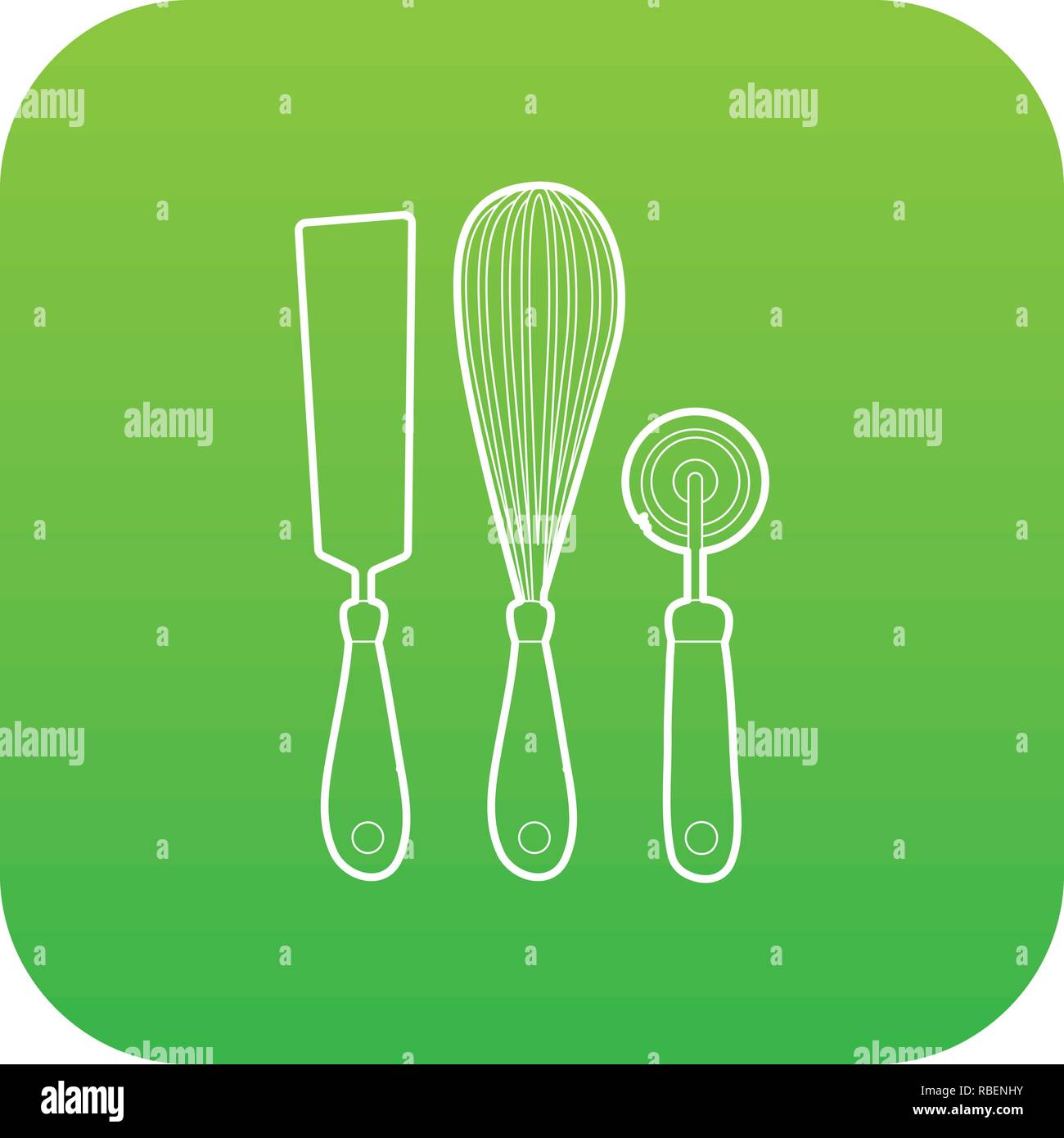 Kitchenware icon green vector Stock Vector