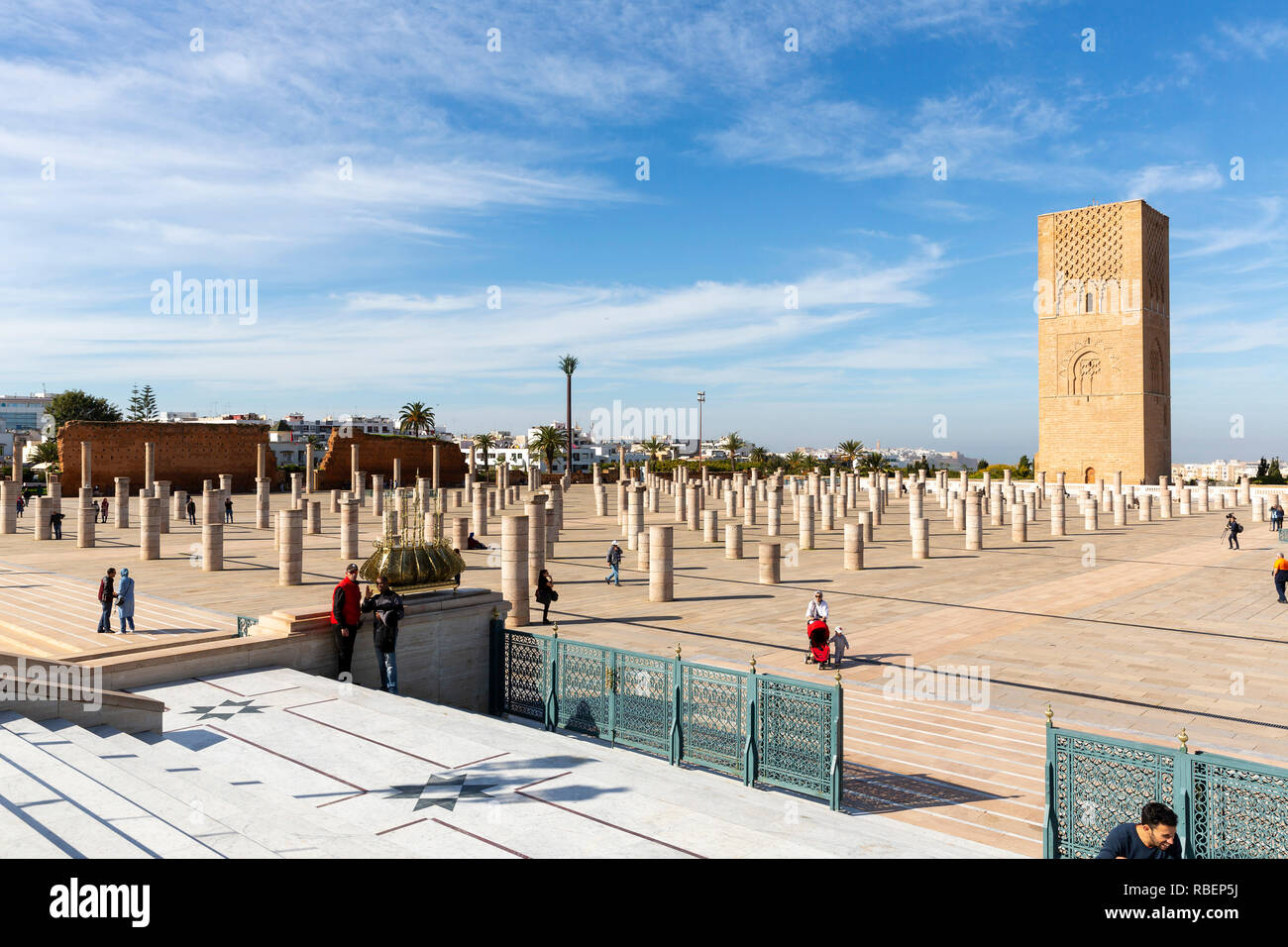 Rabat, Morocco - 29 November 2018: Tourists visit Hassan Tower or Tour  Hassan which is the minaret of an incomplete mosque in Rabat, Morocco Stock  Photo - Alamy