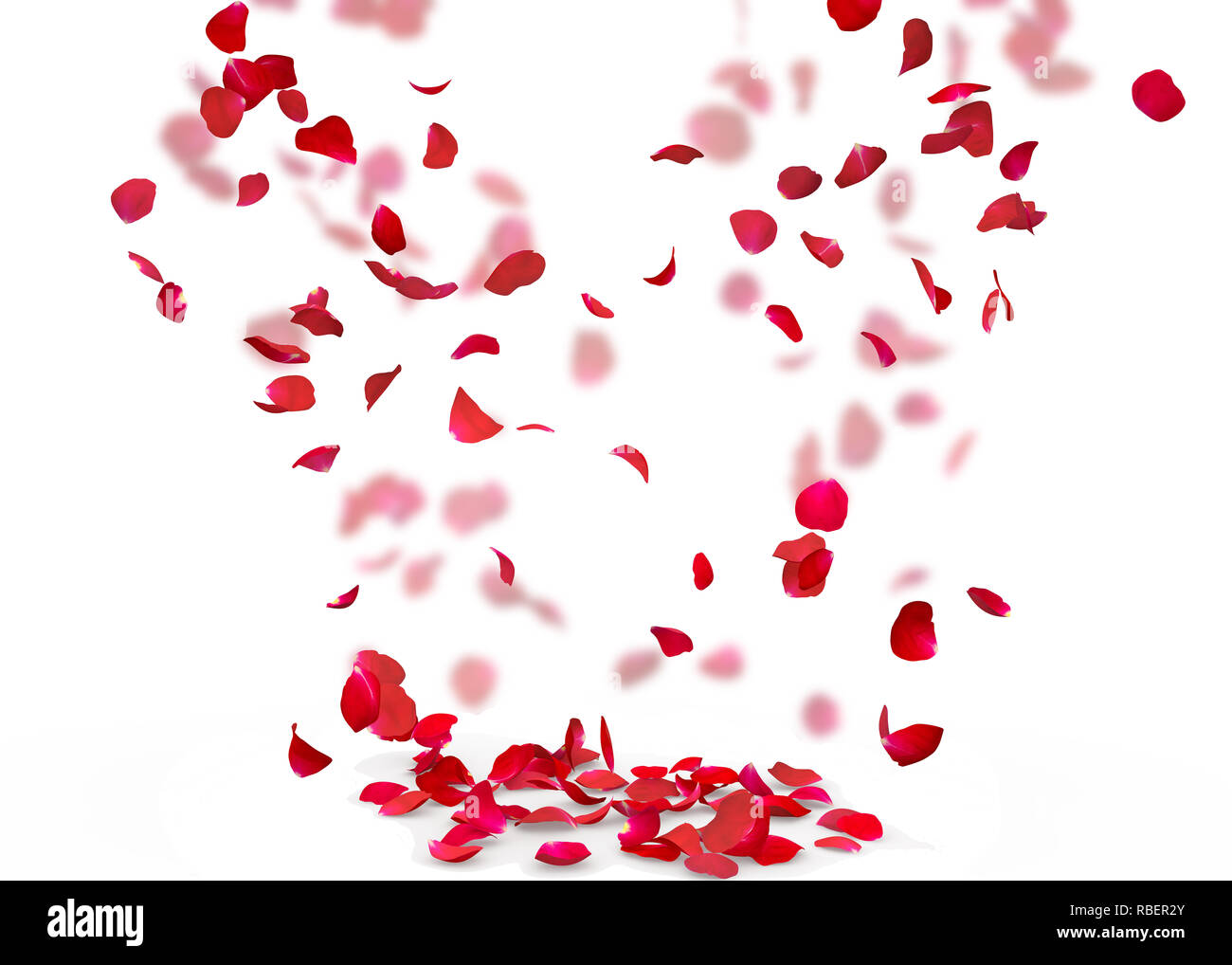 Abstract falling red rose petals hi-res stock photography and images ...