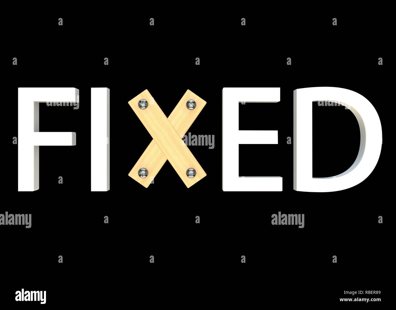 Fixed slogan. Letter X of wooden boards. Isolated background. High ...