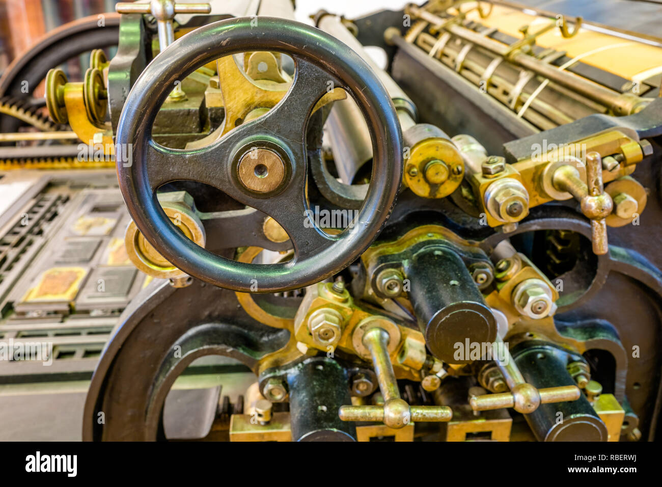 historical, printing press, Stock Photo