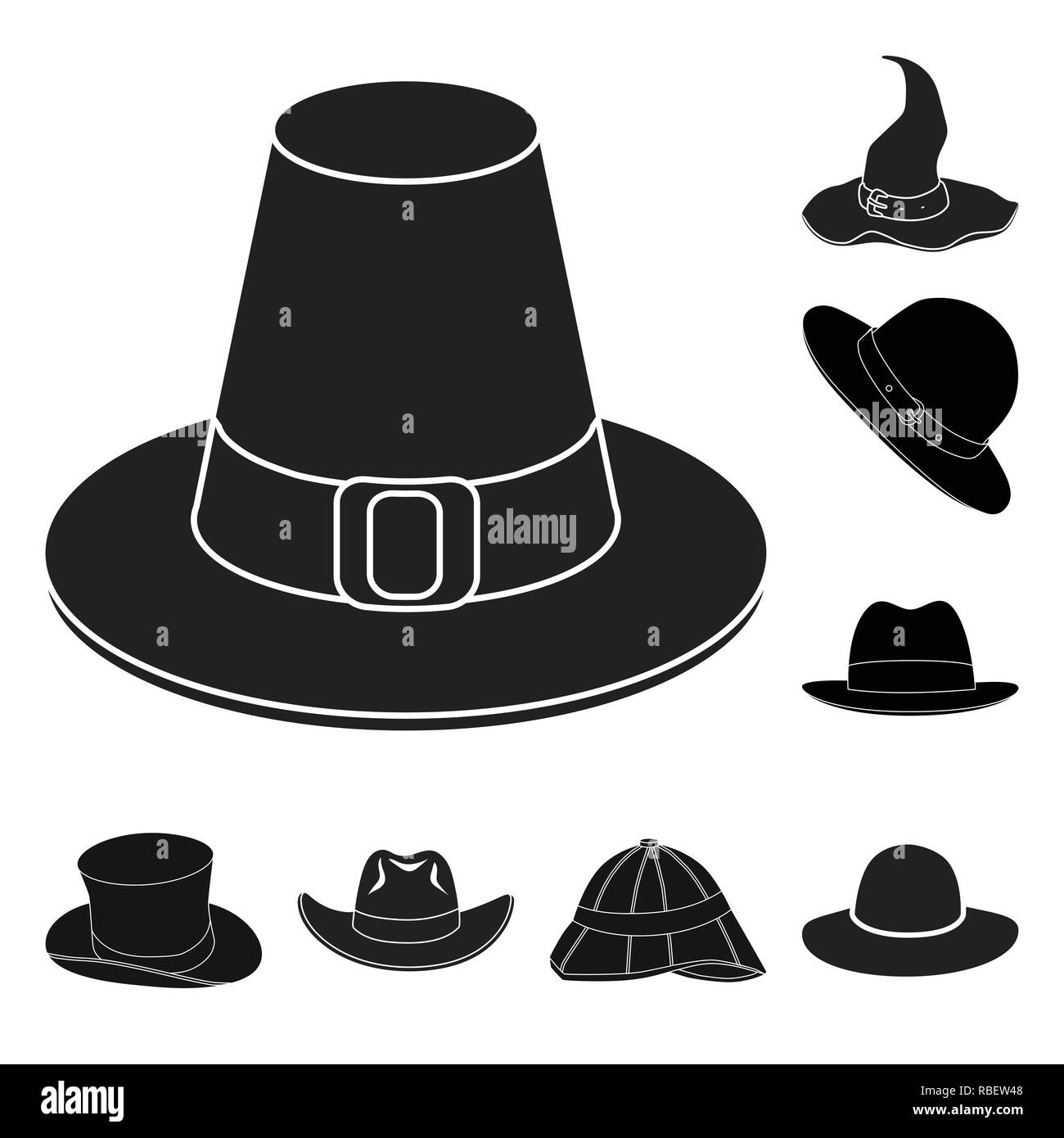 Isolated object of hat and cap icon. Set of hat and model stock vector ...