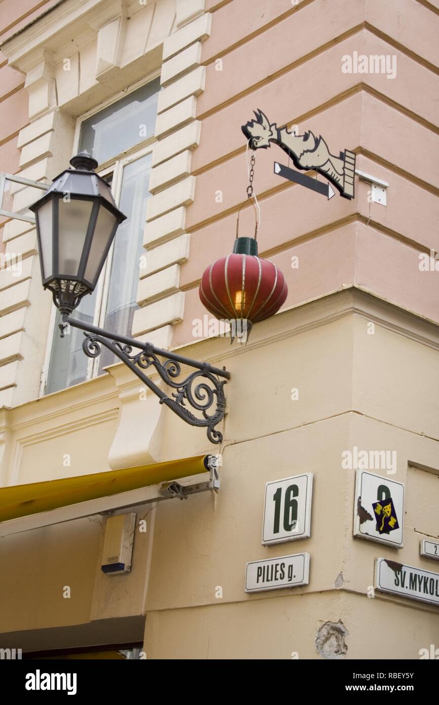 Vilnius old town street Stock Photo