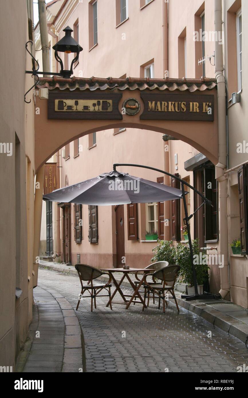 Vilnius old town street Stock Photo Alamy