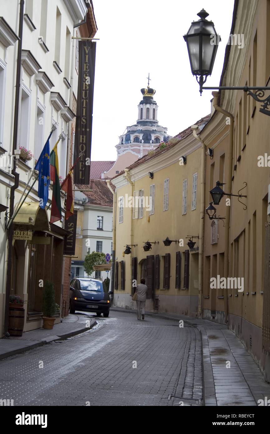 Vilnius old town street Stock Photo Alamy