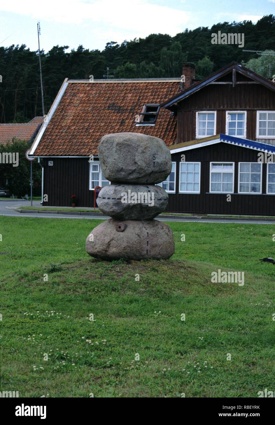 three stone sculpture Stock Photo