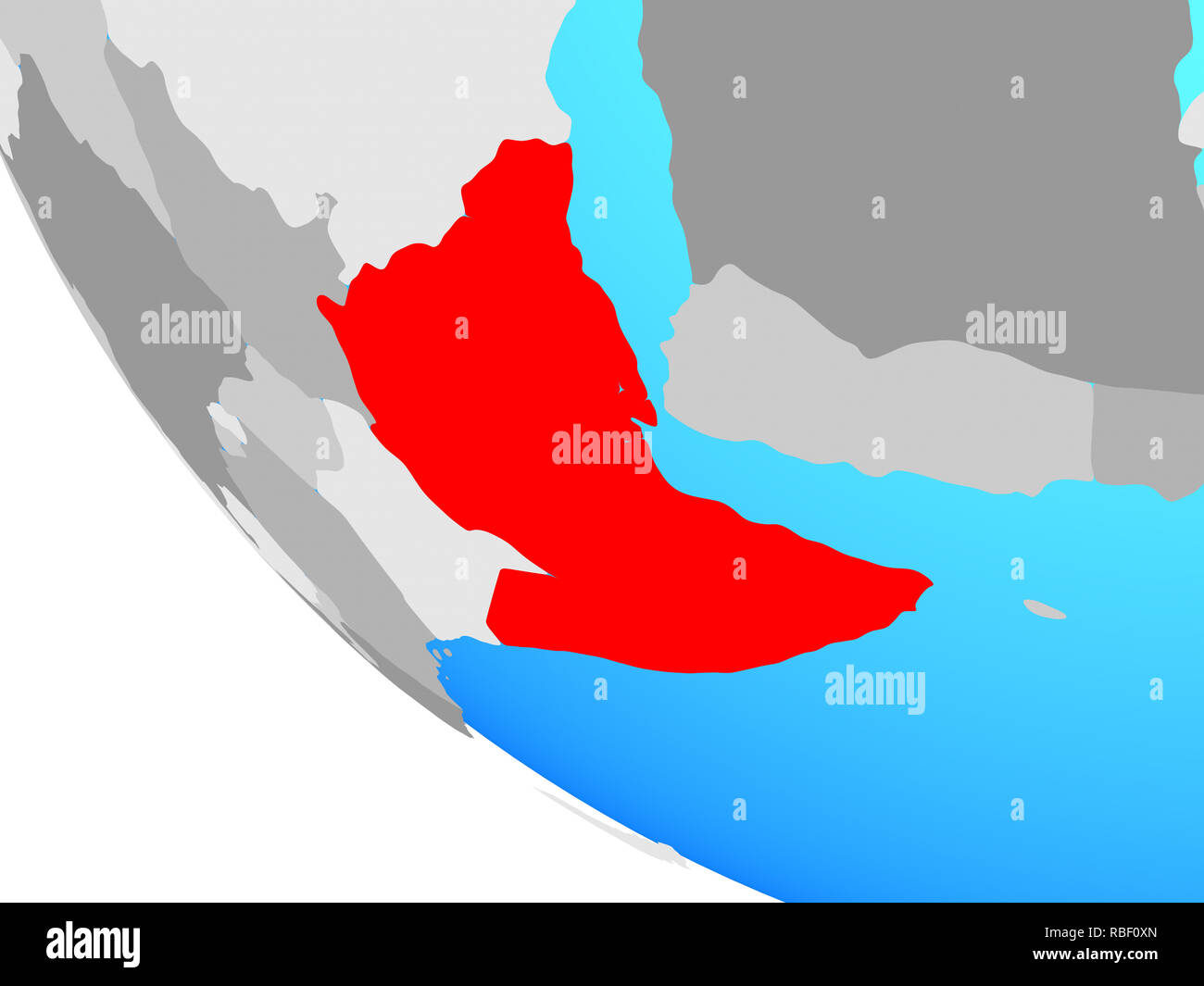 Horn of Africa on simple globe. 3D illustration Stock Photo - Alamy