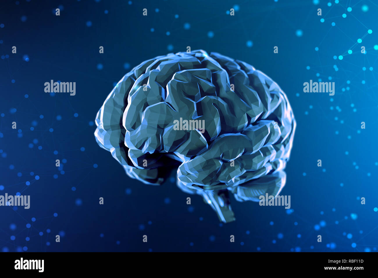 3d illustration digital brain on abstract background. The concept of ...