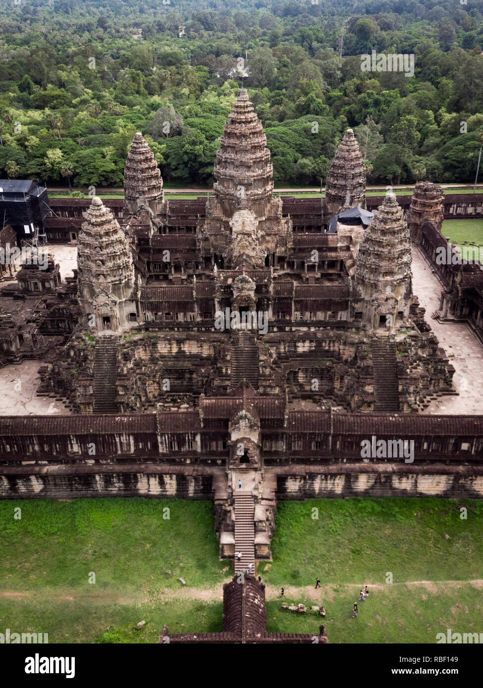 Aerial view of Angkor Wat temple, Siem Reap, Cambodia. Stock Photo