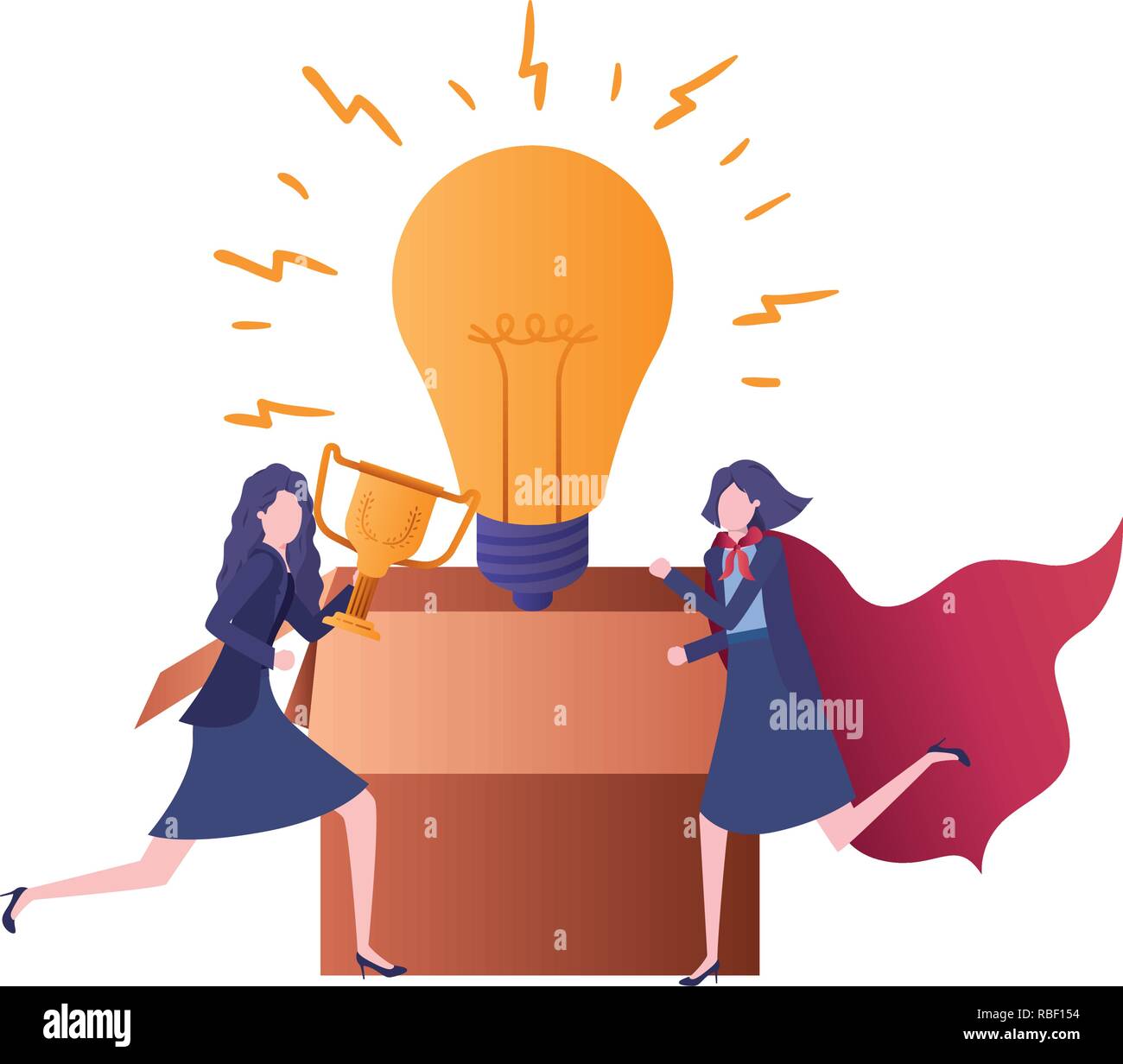 businesswomen with set of icons Stock Vector Image & Art - Alamy