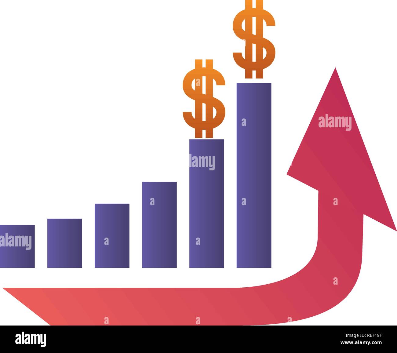 up arrow with dollar symbol isolated icon Stock Vector Image & Art - Alamy
