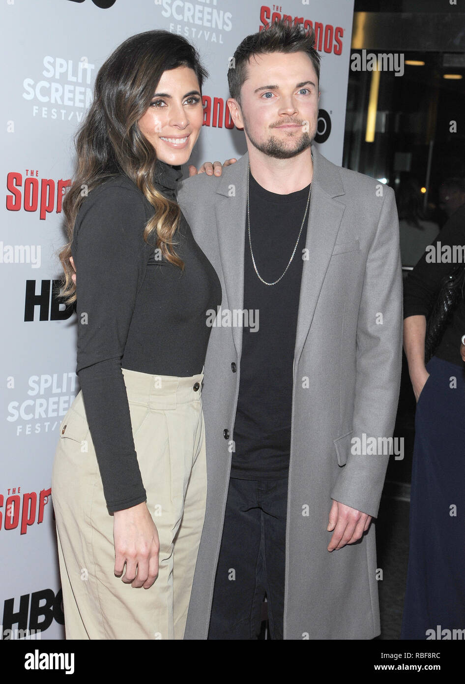 New York, New York, USA. 09th Jan, 2019. Jamie-Lynn Sigler and Robert Iler attends the 'The Sopranos' 20th Anniversary Panel Discussion at SVA Theater on January 09, 2019 in New York City. Credit: John Palmer/Media Punch/Alamy Live News Stock Photo