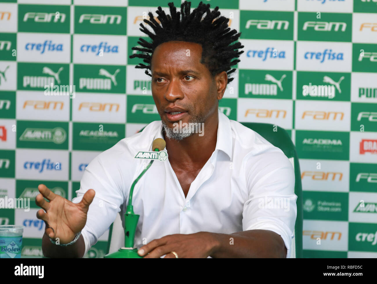 SÃO PAULO, SP - 10.01.2019: COLETIVA ZÉ ROBERTO NO PALMEIRAS - The  Technical Advisor of Palmeiras Zé Roberto during a press conference at the  soccer academy about his farewell game. The game