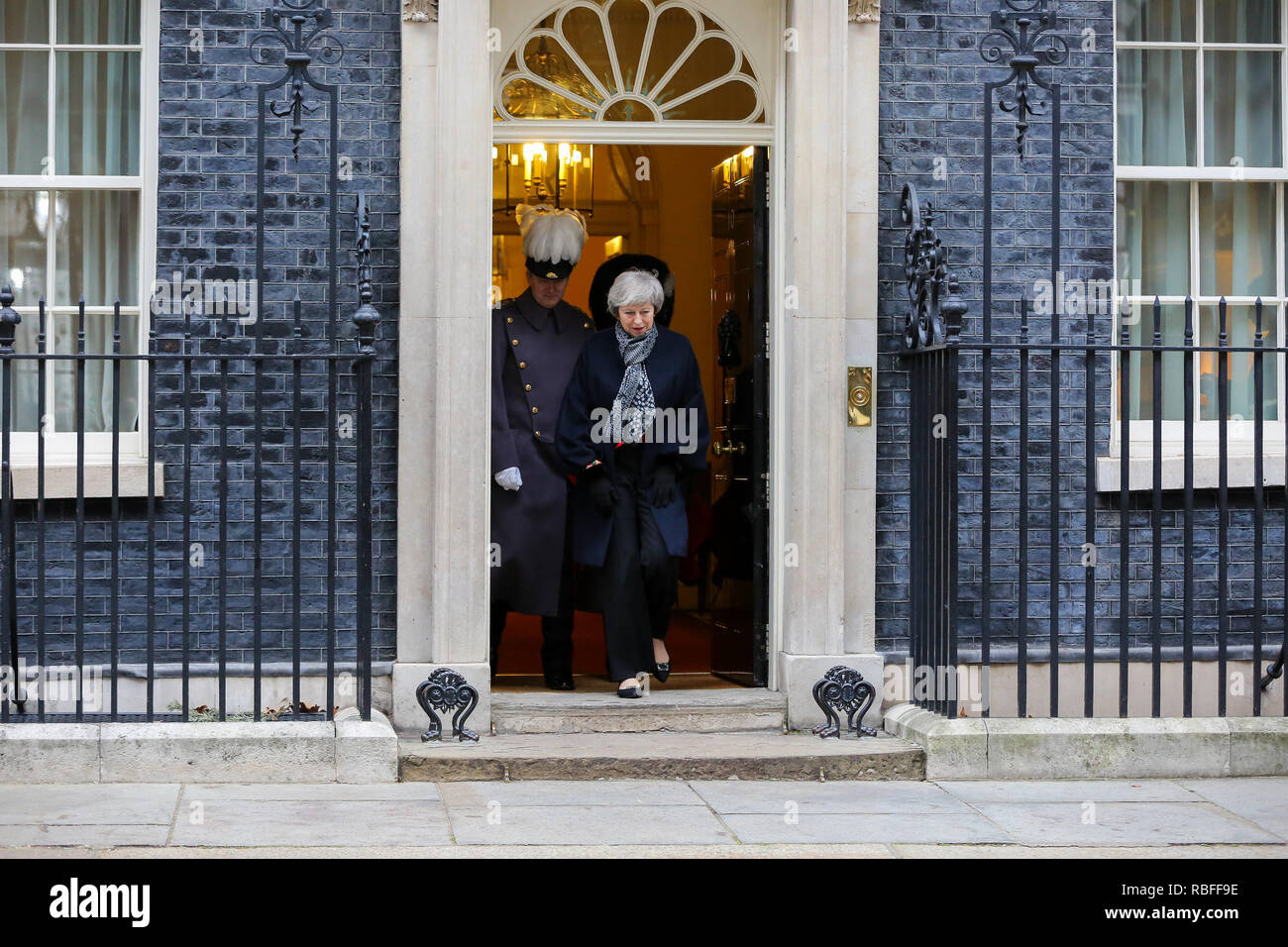 Downing Street London Uk 10th Jan 19 British Prime Minister Theresa May Leaves No 10 Downing