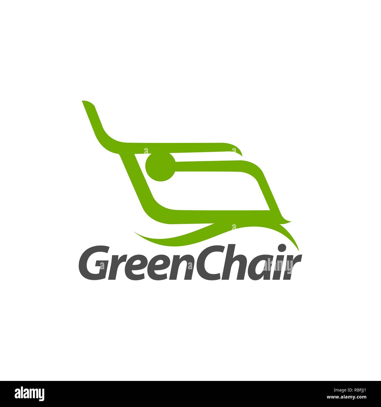 Abstract illustration green chair logo concept design template idea
