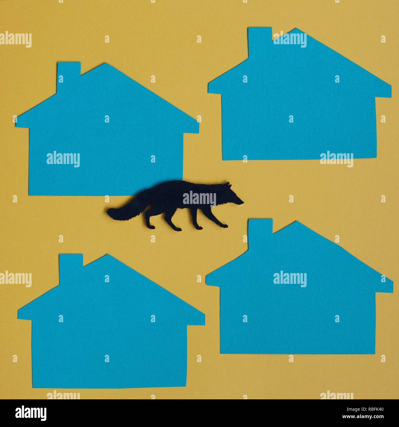 Cut paper conceptual collage representing thief or predator Stock Photo ...