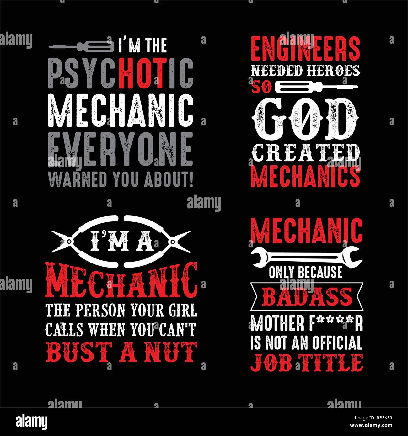 Mechanic Quote and saying. Set of mechanic quote Stock Vector