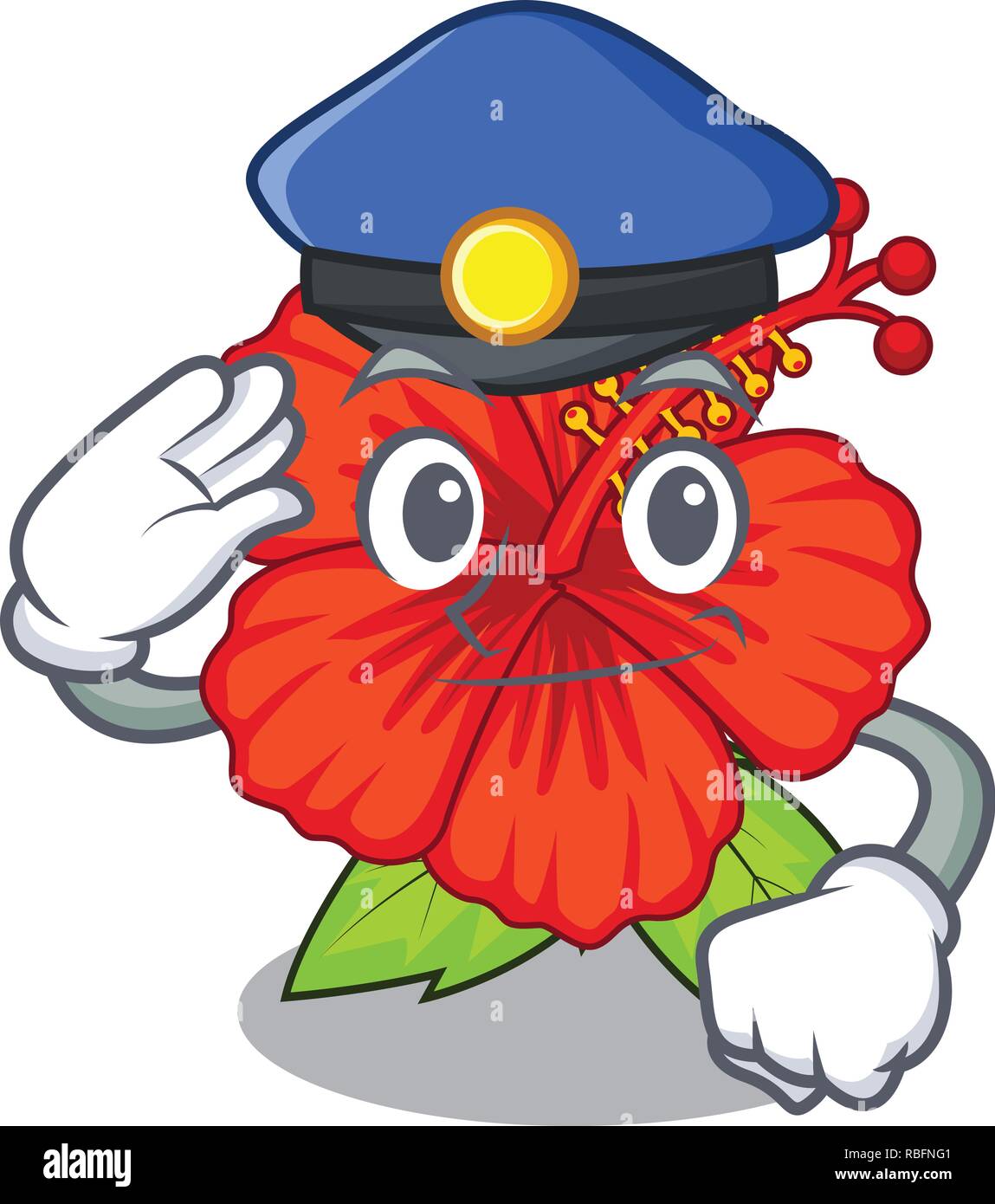 Police ambilcus flower in form cute cartoon Stock Vector Image & Art