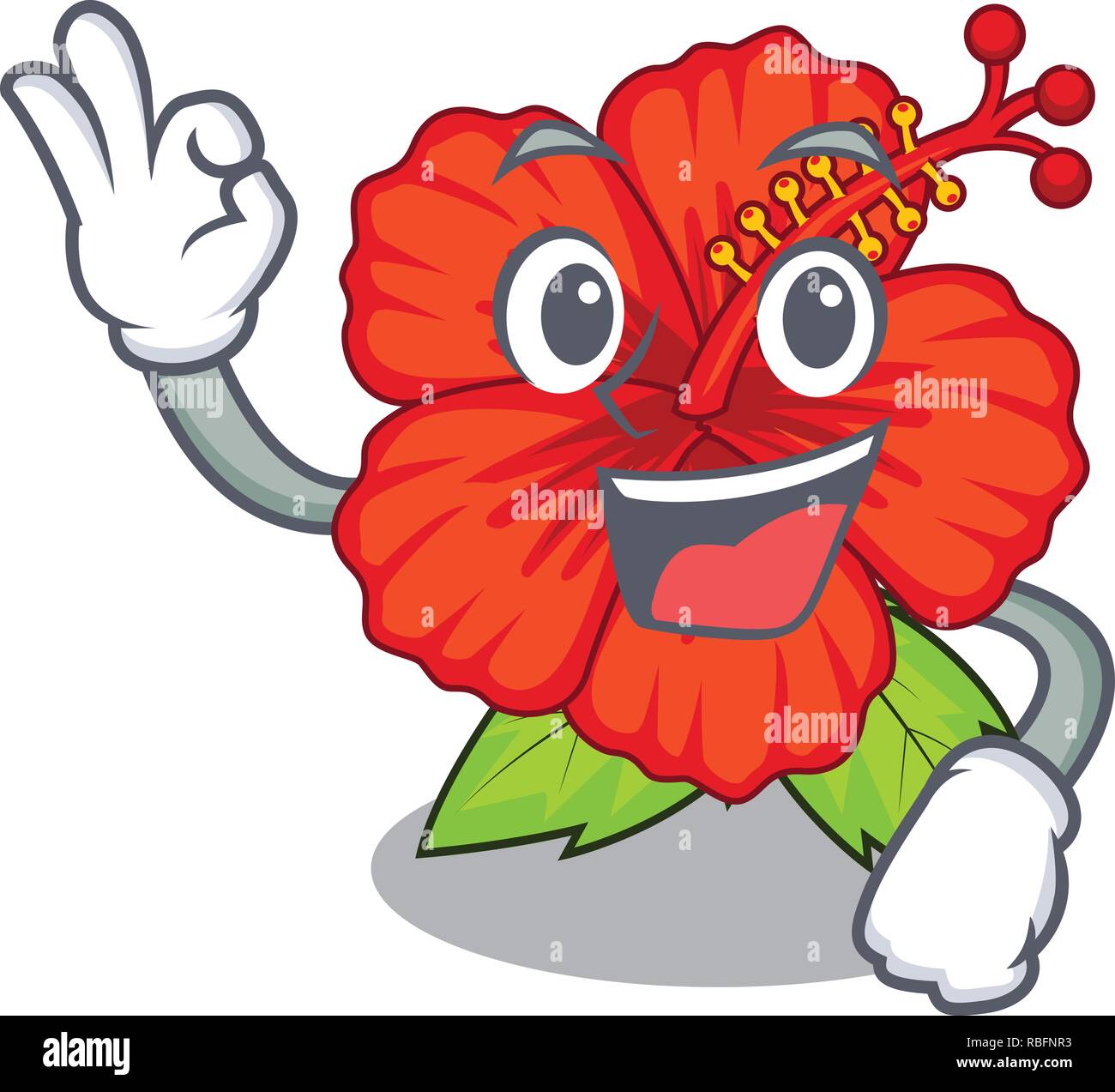 Okay flower hambiscus in a cartoon pot Stock Vector Image & Art Alamy