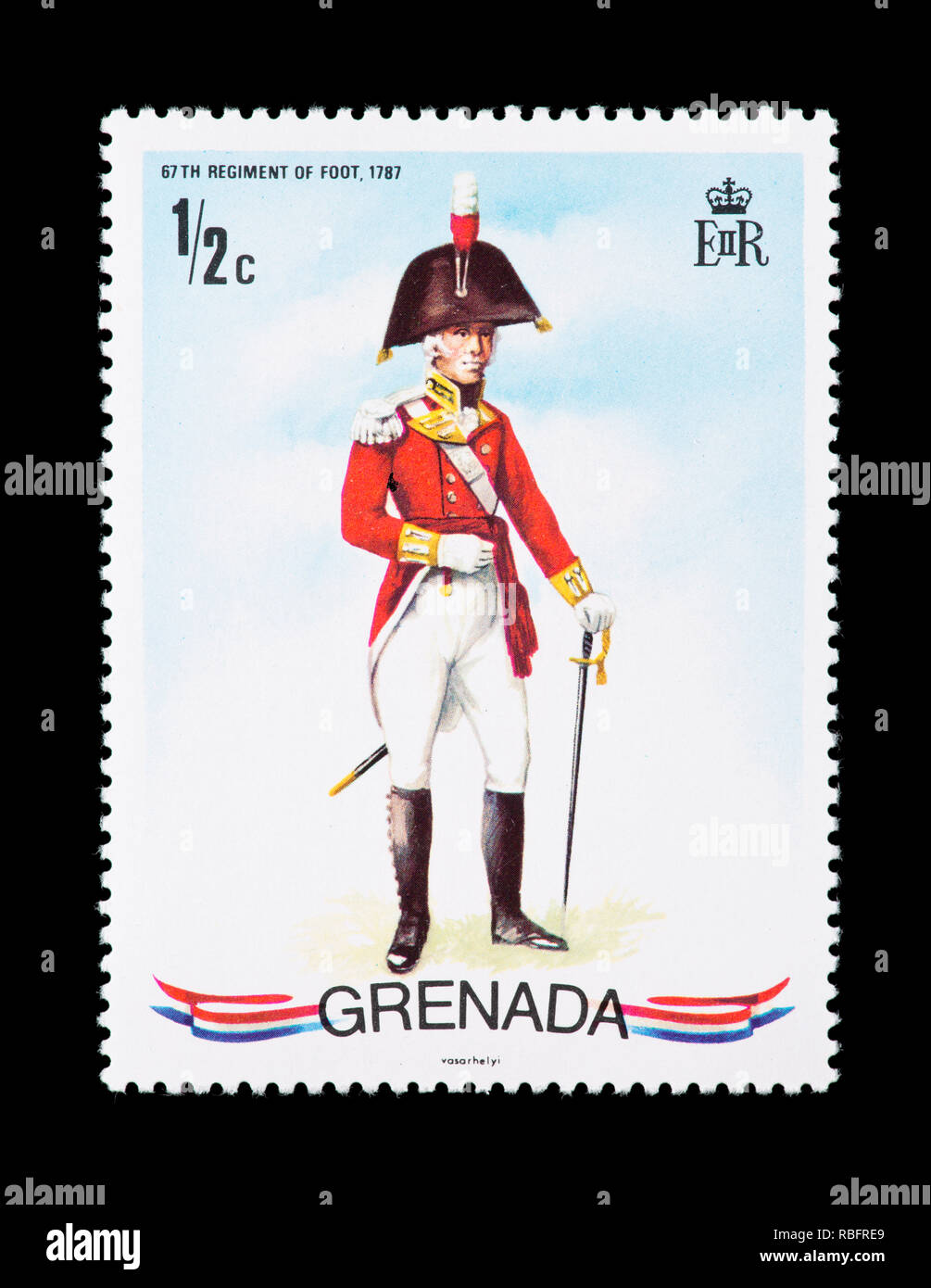 Postage Stamp From Grenada Depicting A Soldier From The 67th Regiment postage-stamp-from-grenada-depicting-a-soldier-from-the-67th-regiment