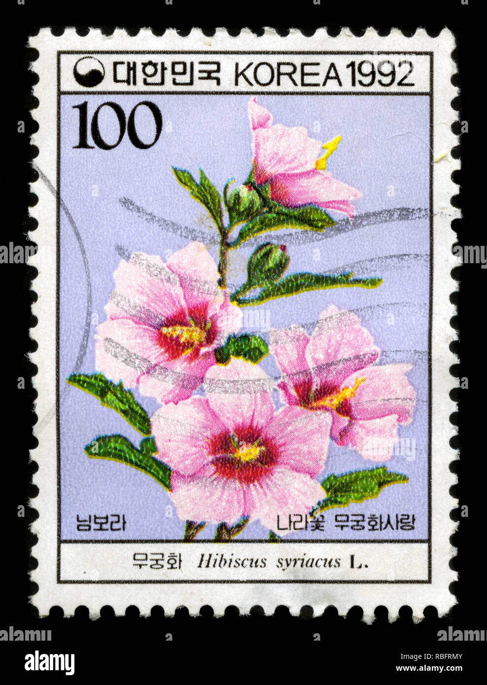 Postage stamp from South Korea in the National Flower series issued in 1992 Stock Photo Alamy