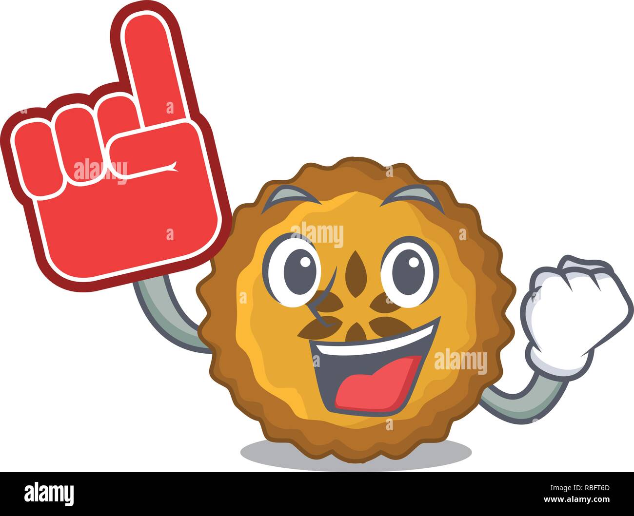 Foam finger apple pie isolated in the mascot Stock Vector Image & Art