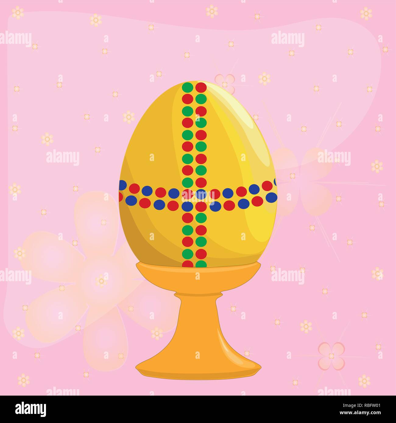 Easter egg Golden, pattern background.Vector illustration. Stock Vector