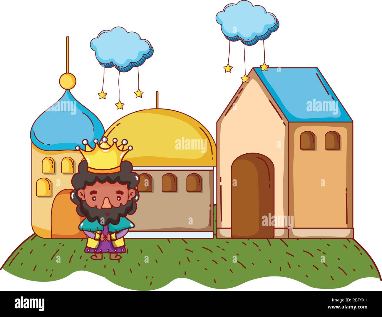 Christmas Nativity Scene Cartoon Stock Vector Image Art Alamy