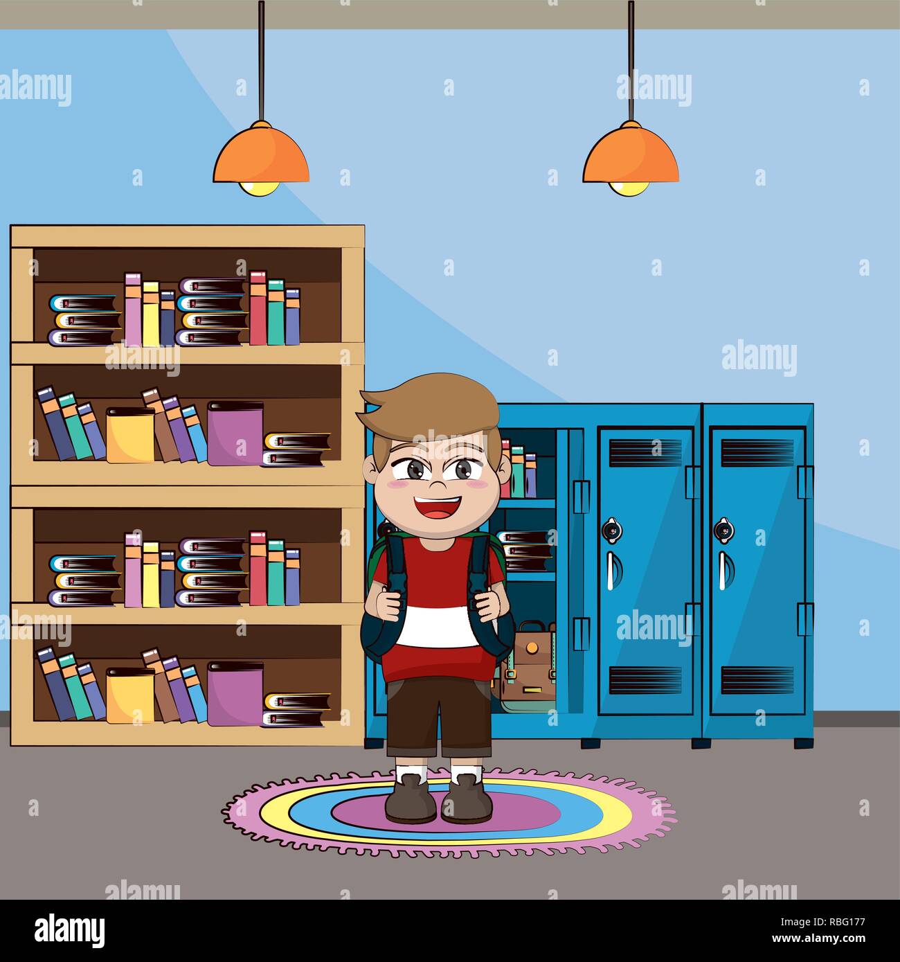 elementary school cartoon Stock Vector Image & Art - Alamy