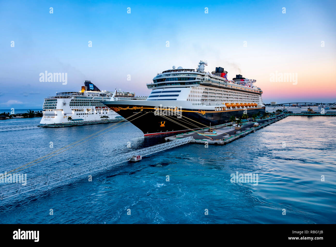 Prince George Wharf, Nassua Bahamas. Stock Photo