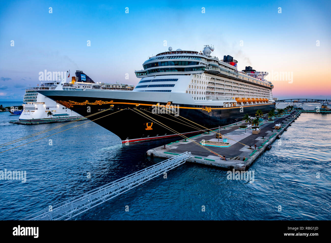 Prince George Wharf, Nassua Bahamas. Stock Photo